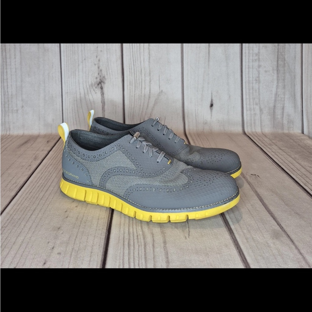 Cole Haan Men's Size 10M Zerogrand Wingtip Gray Oxford Shoes C31139